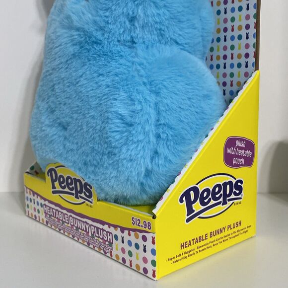 PEEPS Heatable Bunny Rabbit Plush 12" Blue Microwavable Warming Clay Bead Pouch - Picture 6 of 7